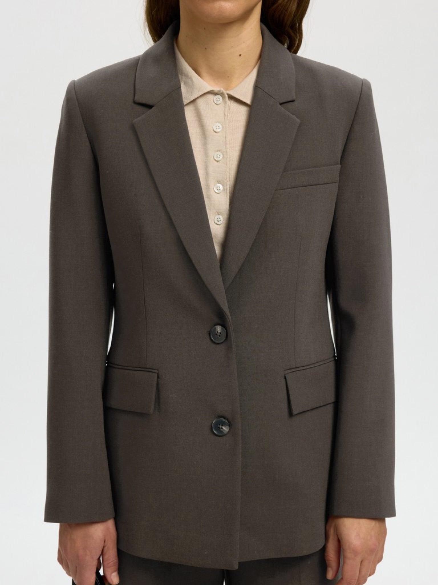 Selected SLWRITA Blazer classique en maille chinée — Delicioso Melange — vue 6