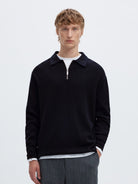 SLMTELLER Polo demi-zip en maille — Sky Captain — vue 2