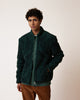 SENONCHE Veste polaire double face à motif jacquard placé — FAGUO — Vert foncé — porté | Appart 17 Bruxelles