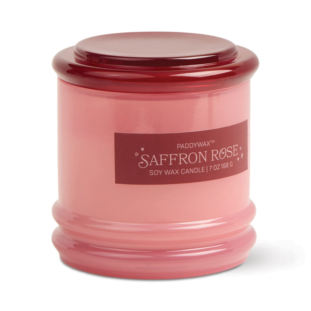 Paddywax Stack Bougie parfumée en verre empilable rose et rouge bordeaux 198 g — Paddywax — Saffron Rose — packshot 7 | Appart 17 Bruxelles