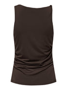 JDYMISTY Top sans manches drapé à encolure asymétrique — JDY — Chocolate Plum — packshot 8 | Appart 17 Bruxelles