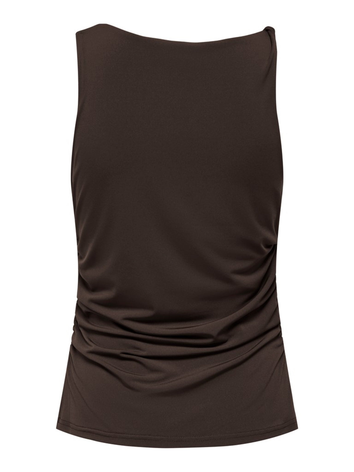 JDYMISTY Top sans manches drapé à encolure asymétrique — JDY — Chocolate Plum — packshot 8 | Appart 17 Bruxelles