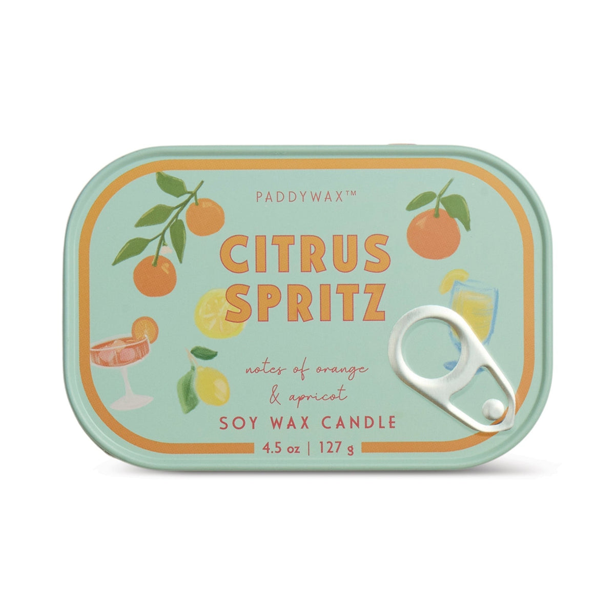 Paddywax Bistro Orange Bougie parfumée boîte métal 127 g, 2 mèches — Paddywax — Citrus Spritz — packshot | Appart 17 Bruxelles