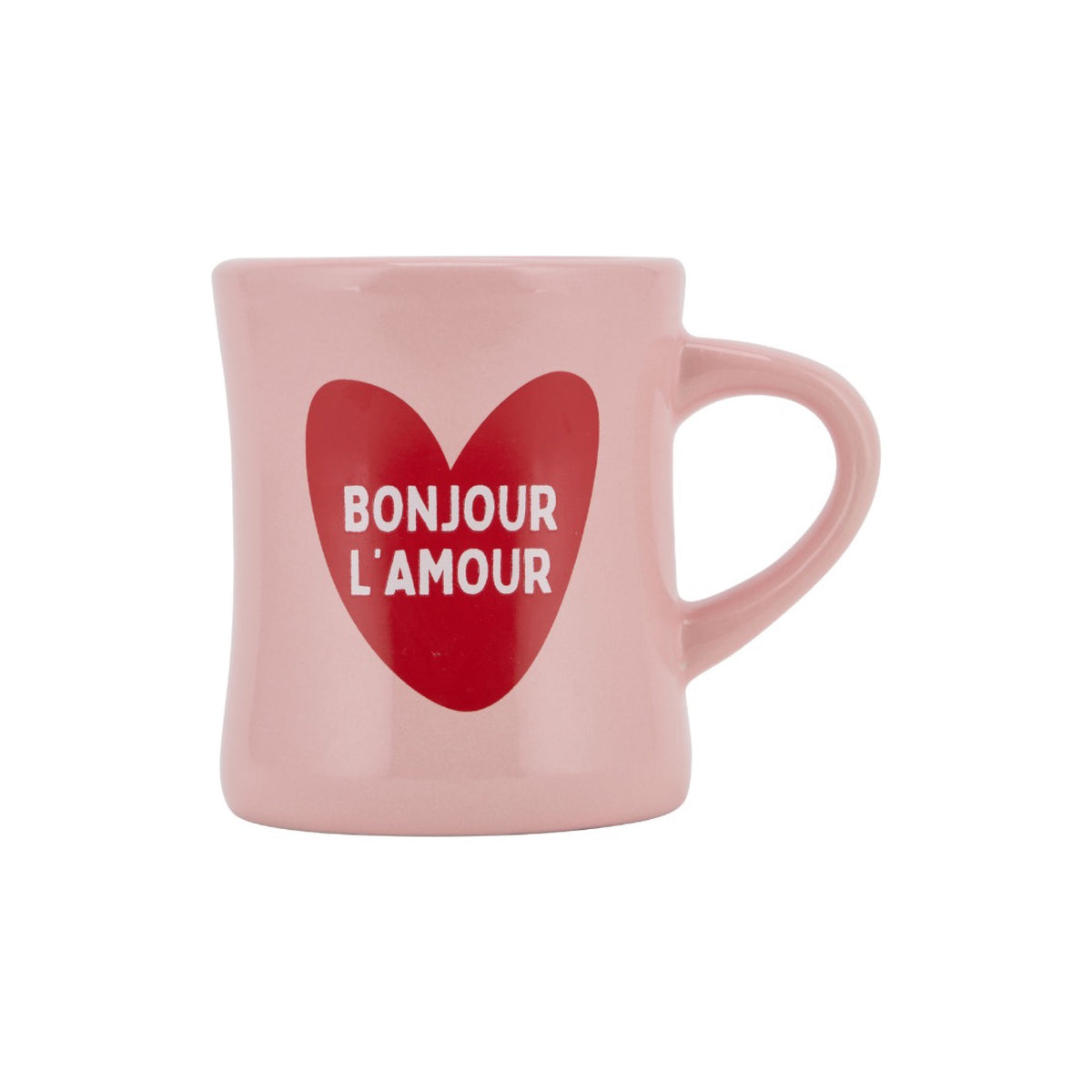 Mug céramique à message — Atelier Wagram — Bonjour l'amour — packshot | Appart 17 Bruxelles