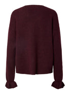 PCSALLY Cardigan réversible à nouer et poignets volantés — Pieces — Winetasting Melange — packshot 2 | Appart 17 Bruxelles
