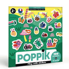Premiers stickers dès 2 ans, 6 cartes + 100 stickers — Poppik — Petites bêtes — packshot | Appart 17 Bruxelles