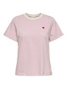 JDYPISA T-shirt col rond en coton bio à imprimé — JDY — Cloud Dancer / Fragrant Lilac Stripes — packshot | Appart 17 Bruxelles