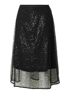 SLWOLINA Jupe midi à sequins voilée de tulle, perles — Selected Femme — Black — packshot 6 | Appart 17 Bruxelles