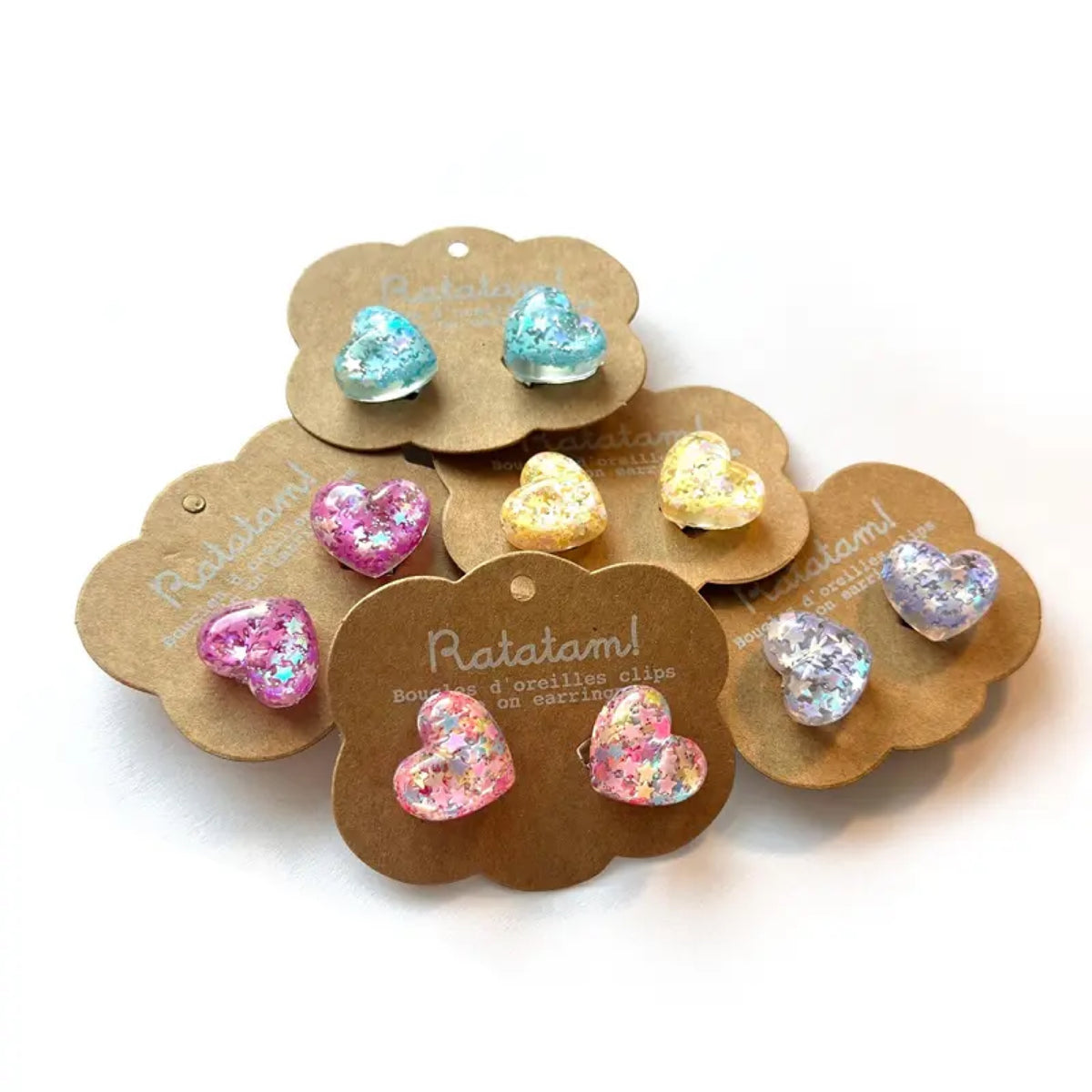 Boucles d'oreilles clip enfant, pack de 5 paires — Ratatam Kids — Cœurs — autre vue 2 | Appart 17 Bruxelles