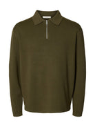 SLMTELLER Polo demi-zip en maille — Kalamata — Selected