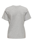 JDYPISA T-shirt col rond en coton bio à imprimé — JDY — Light Grey Melange / Bittersweet Heart — packshot dos | Appart 17 Bruxelles