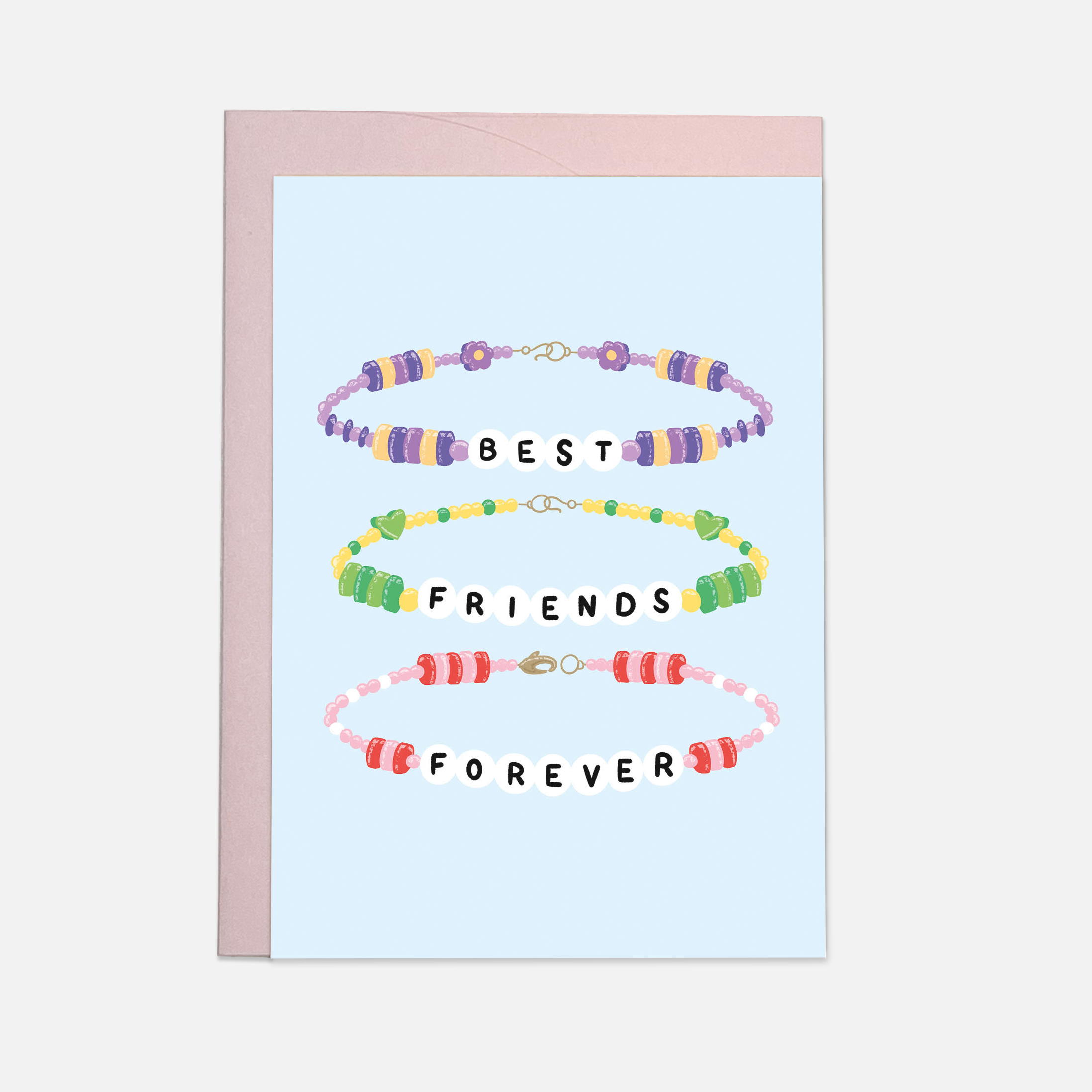 Carte d'amitié « Best Friends Forever » — bracelets de perles — Kaart Blanche | Appart 17