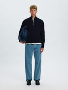 SLMTELLER Pull col montant demi-zip — Sky Captain — vue 6