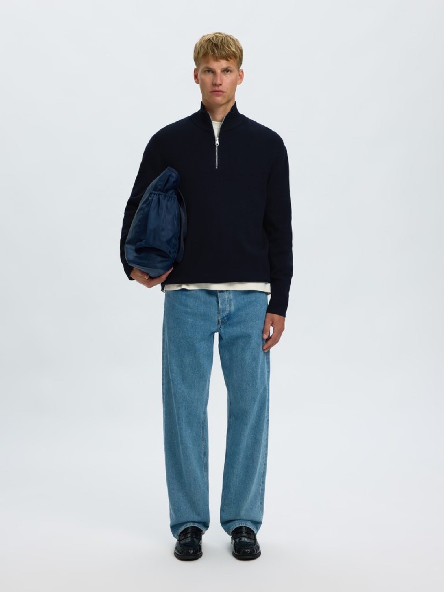 SLMTELLER Pull col montant demi-zip — Sky Captain — vue 6