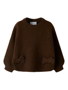 NMFNDOPER Pull à nœuds fille — name it — Chocolate Plum — vue de face | Appart 17 Bruxelles