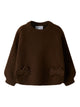 NMFNDOPER Pull à nœuds fille — name it — Chocolate Plum — vue de face | Appart 17 Bruxelles