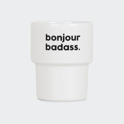 Gobelet « Bonjour Badass » — Félicie Aussi — Bonjour Badass — photo produit | Appart 17 Bruxelles