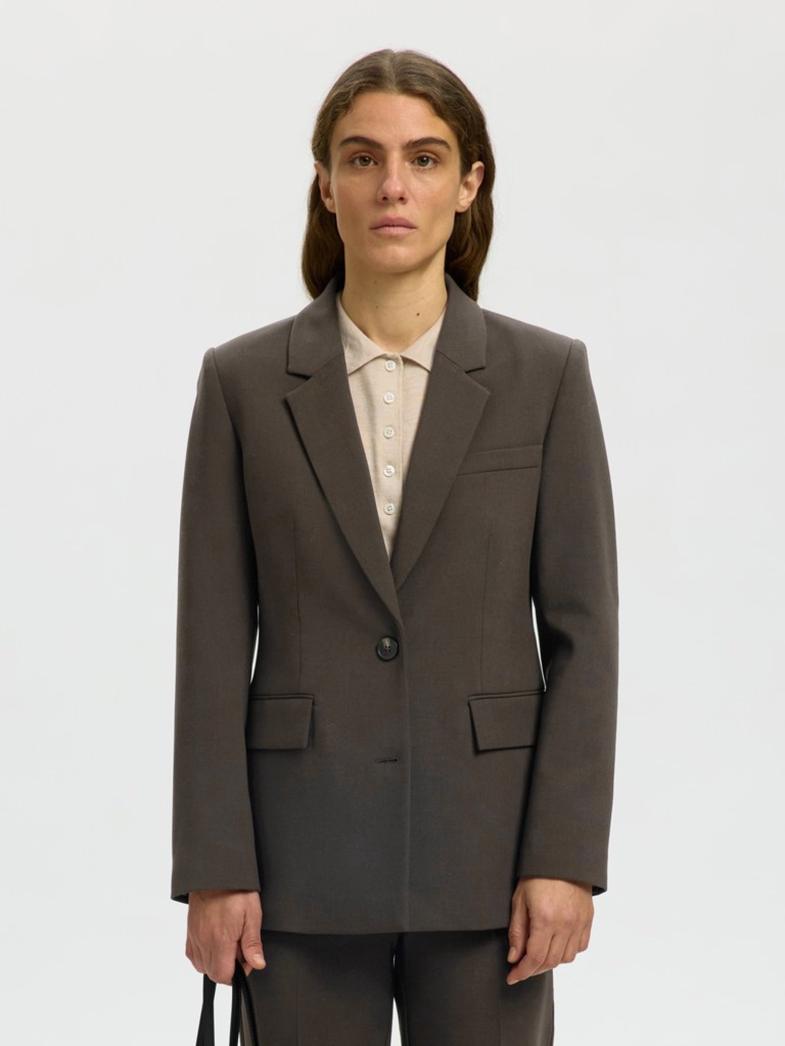 Selected SLWRITA Blazer classique en maille chinée — Delicioso Melange — vue 2