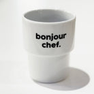 Félicie Aussi Gobelet « Bonjour chef » en porcelaine — Felicie Aussi — Bonjour chef — photo produit | Appart 17 Bruxelles
