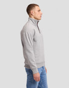 Lee WORKWEAR Sweat col zippé relaxed en molleton brossé — Lee — Grey Mele — porté de profil 4 | Appart 17 Bruxelles