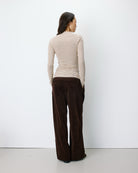 Aralee Top rayé drapé — Sable — vue 7