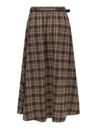 JDYELODY Jupe midi taille haute à carreaux avec ceinture — JDY — Coffee Bean Checks — packshot, vue de dos 2 | Appart 17 Bruxelles