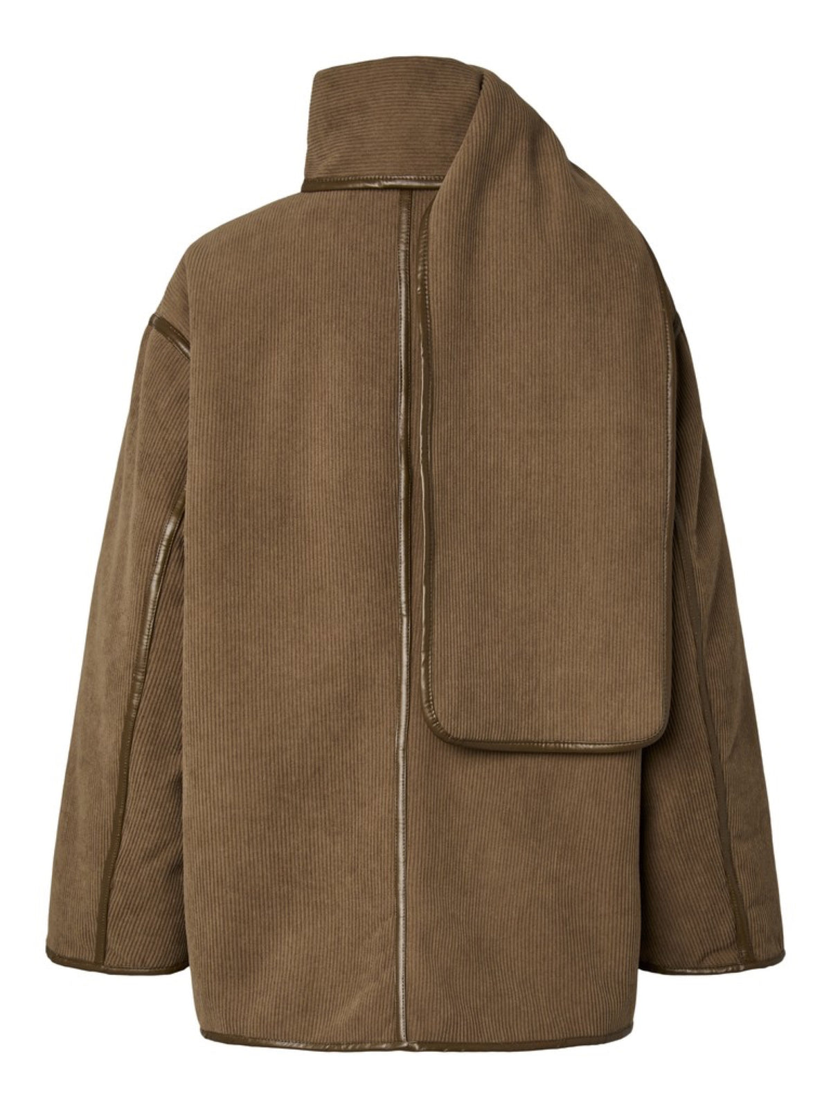 YASOSANA Veste réversible teddy à écharpe intégrée — YAS — Otter — packshot, face lisse, dos 9 | Appart 17 Bruxelles