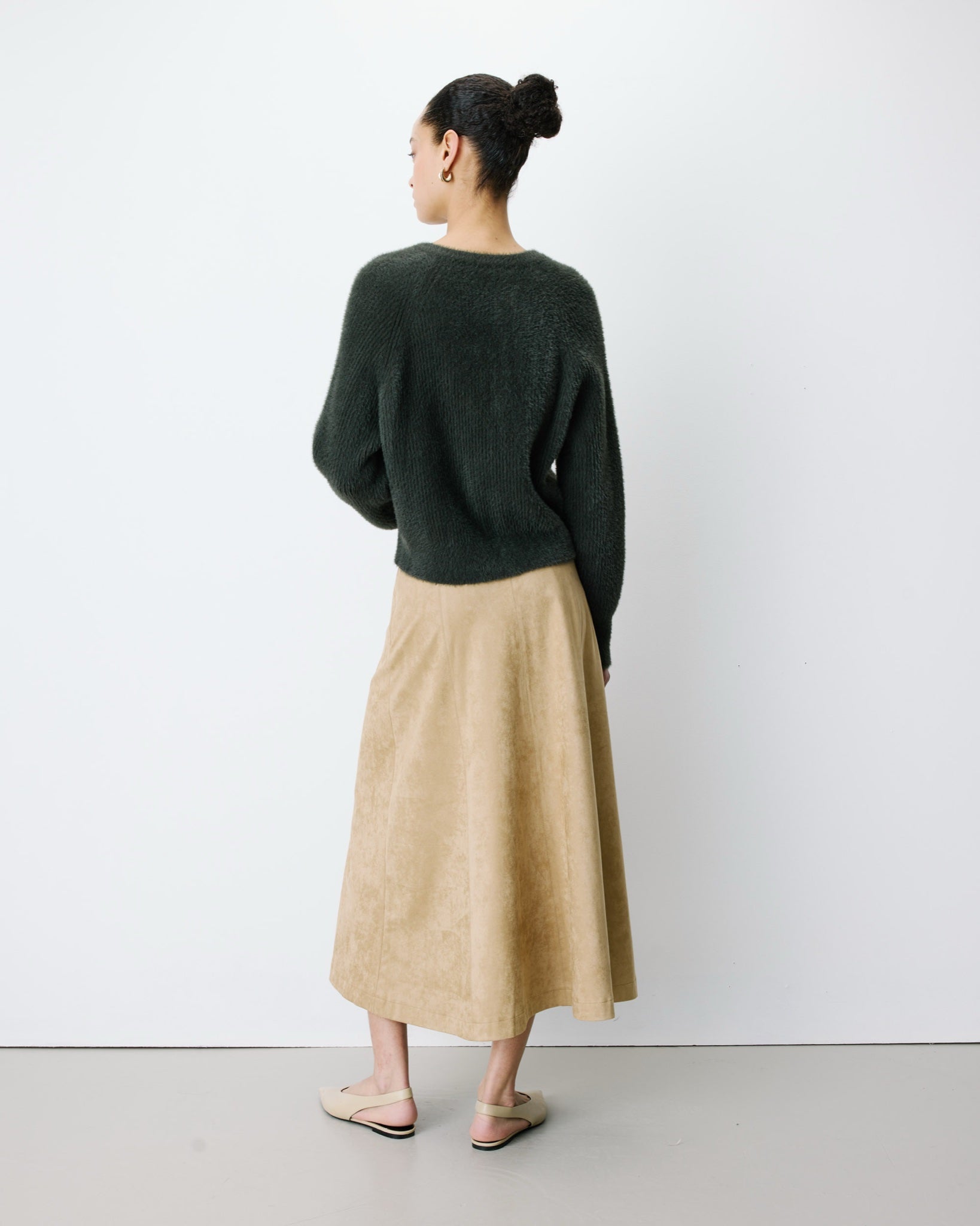 Aleron Cardigan en maille duveteuse — Kaki — vue 6