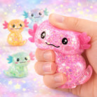 Squishy à presser pailleté, axolotl ou licorne — OBILO — Axolotl, couleur au hasard — autre vue 2 | Appart 17 Bruxelles