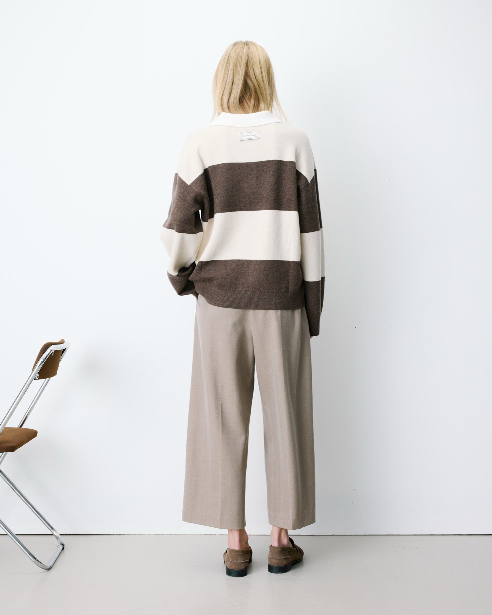 Astre Polo en maille rayée — Sable — vue 7