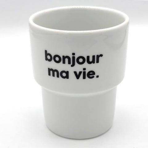Gobelet « Bonjour ma vie » — Félicie Aussi — Bonjour ma vie — photo produit | Appart 17 Bruxelles