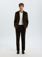 SLMREG-ENZO Blazer en velours côtelé de coton bio — Selected Homme — Delicioso — porté, ouvert 3 | Appart 17 Bruxelles