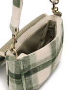 Hindbag Margault Sac bandoulière à rabat, velours ou tartan — Hindbag — Tartan vert — vue de l'intérieur 5 | Appart 17 Bruxelles