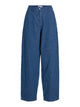VIRIBA Jean barrel rayé longueur 32 — VILA — Dark Blue Denim — packshot de face | Appart 17 Bruxelles