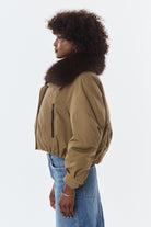 BELINA Blouson à col fausse fourrure — Taupe — vue 2