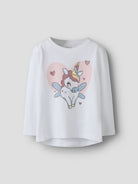 NMFVIX T-shirt manches longues imprimé fille — name it — Bright White Unicorn Heart — autre vue 2 | Appart 17 Bruxelles