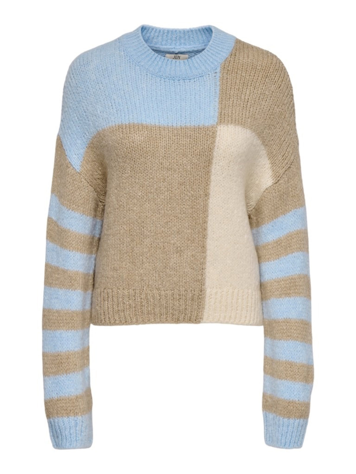 JDYKILIAN Pull color block à manches rayées — JDY — Cashmere Blue — packshot de face 6 | Appart 17 Bruxelles