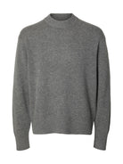 CALLE Pull laine & cachemire — Selected Homme — Medium Grey Melange — packshot | Appart 17 Bruxelles