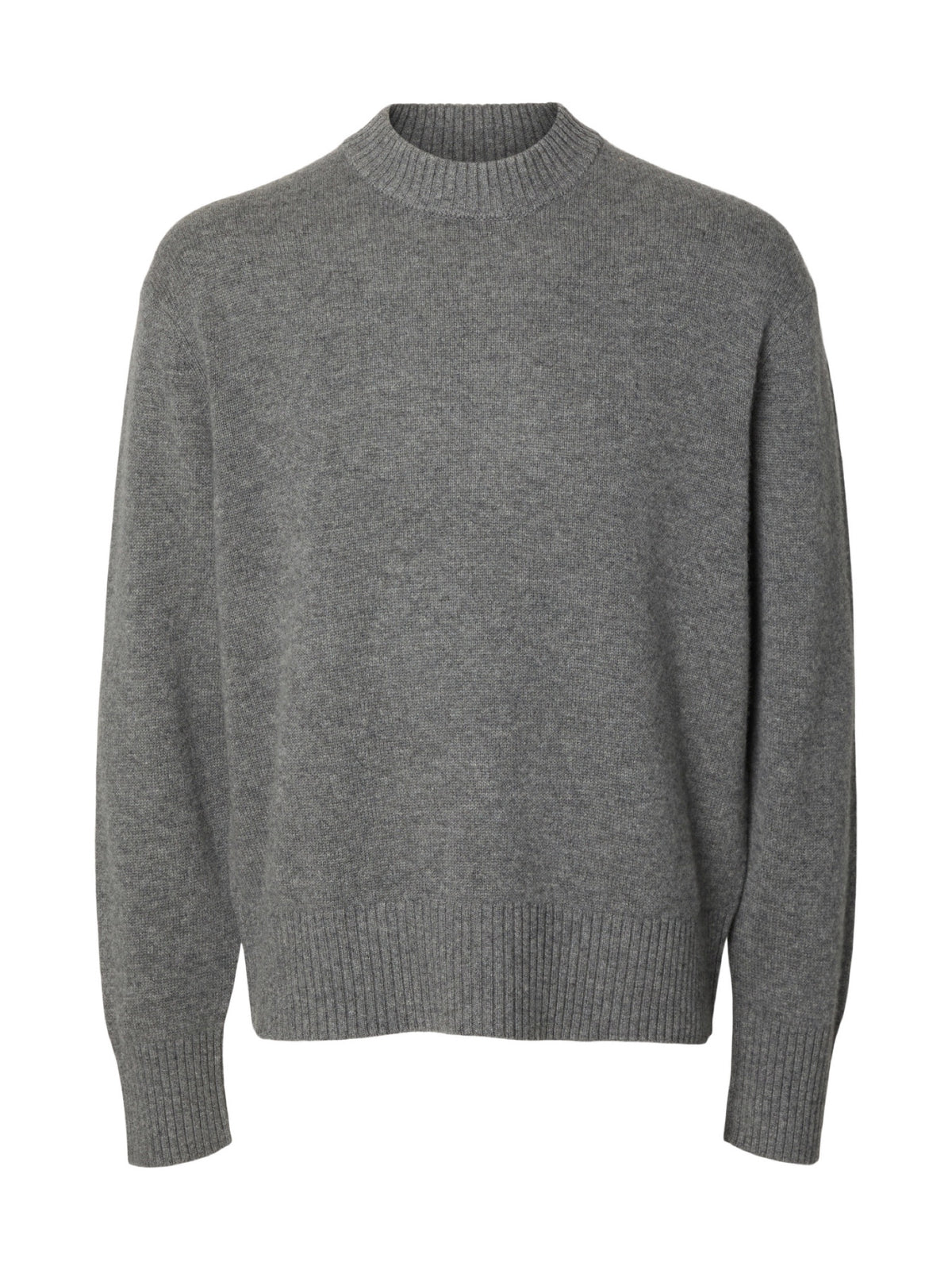 CALLE Pull laine & cachemire — Selected Homme — Medium Grey Melange — packshot | Appart 17 Bruxelles