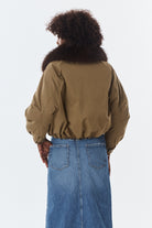 BELINA Blouson à col fausse fourrure — Taupe — vue 6