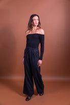 PLUME Pantalon large à pinces et ceinture à nouer — Rayures Tennis — vue 3