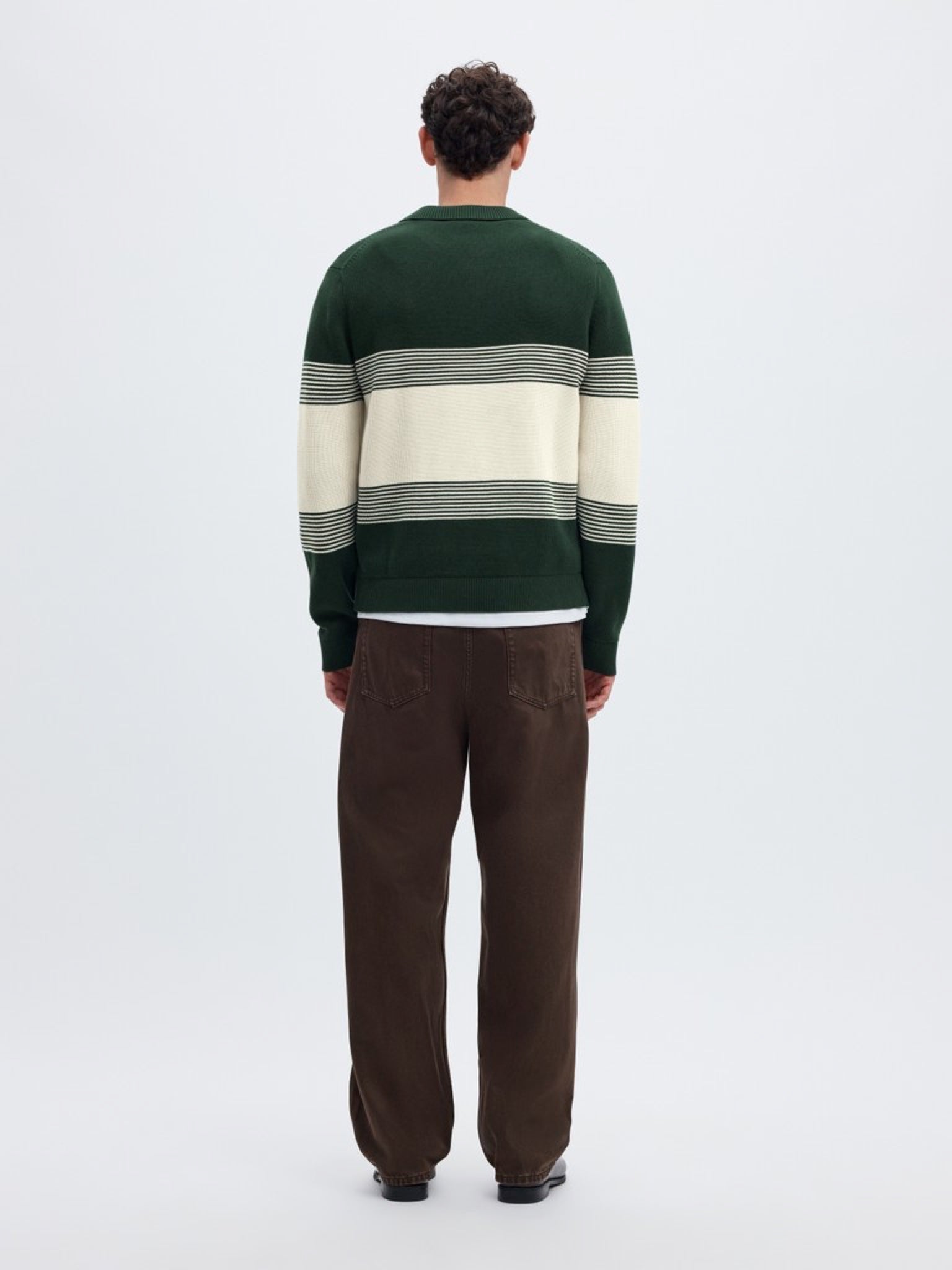 SLMDANE Polo en maille rayé — Pine Grove & Silver Birch — vue 3