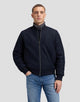 WOOL BOMBER Blouson zippé en laine mélangée, bords-côtes — Lee — Black — porté, de face, zippé | Appart 17 Bruxelles