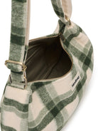 Hindbag Rosa Sac porté épaule en tartan effet laine — Hindbag — Tartan vert — vue de l'intérieur 4 | Appart 17 Bruxelles
