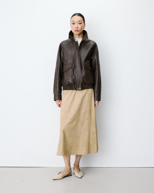 Axel Blouson oversize en simili-cuir — Chocolat
