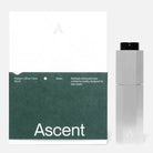 Ascent Starter Pack Étui rechargeable en aluminium + extrait de parfum 20 ml — Ascent — Green — packshot, coffret et étui argent 5 | Appart 17 Bruxelles