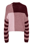 JDYKILIAN Pull color block à manches rayées — JDY — Tawny Port — packshot de dos 7 | Appart 17 Bruxelles
