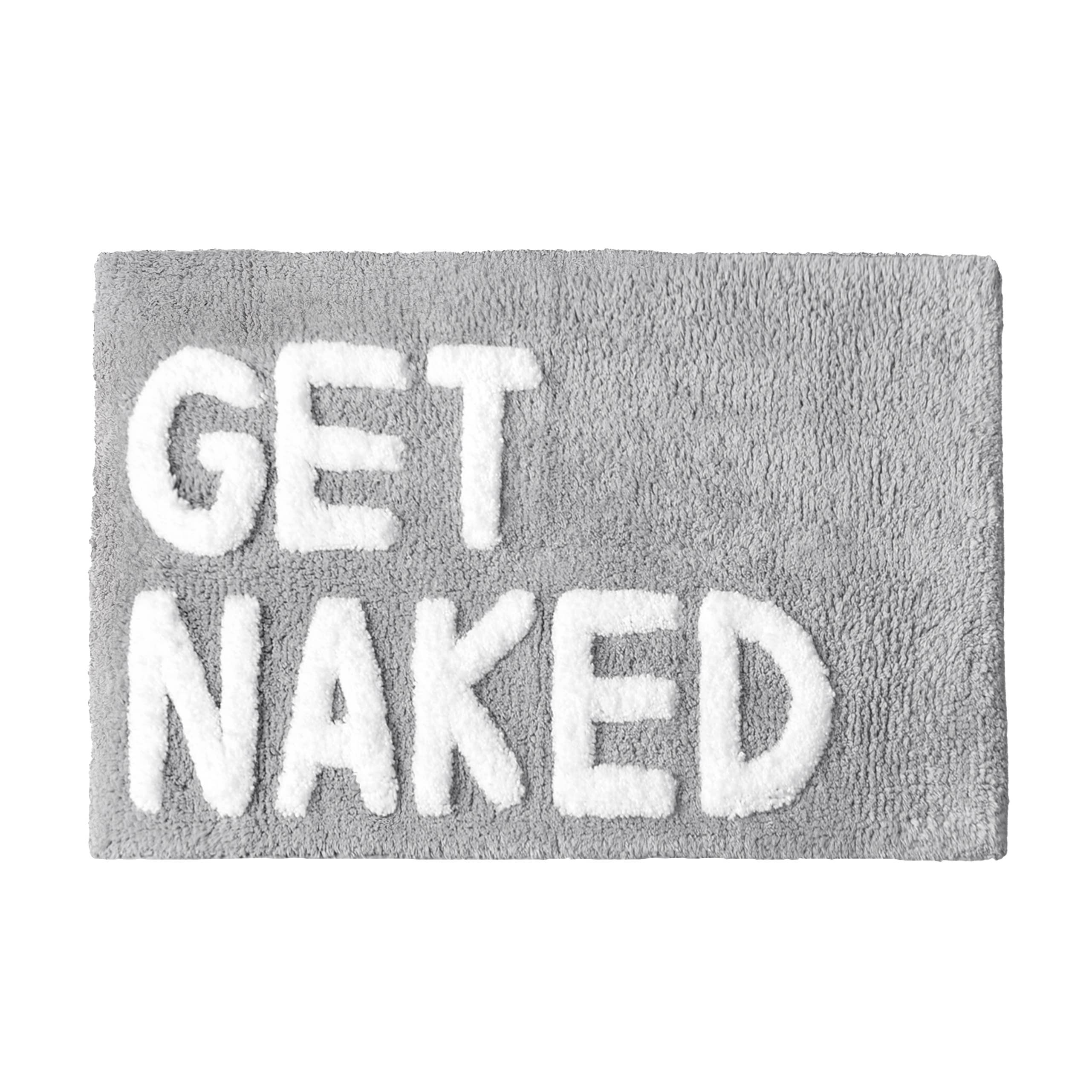 Tapis de bain « Get Naked » tufté main — Gris & blanc — Gris & blanc, 50x80 cm | Appart 17