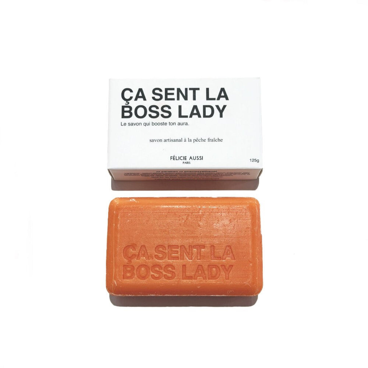 Félicie Aussi Savon « Boss Lady » à la pêche fraîche — Felicie Aussi — Pêche fraîche — photo produit | Appart 17 Bruxelles