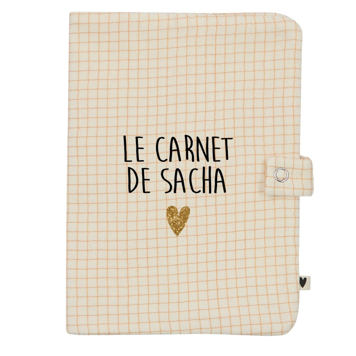 Protège carnet de santé en gaze de coton brodé — Atelier Wagram — Petits carreaux « Carnet de santé » — autre vue 5 | Appart 17 Bruxelles